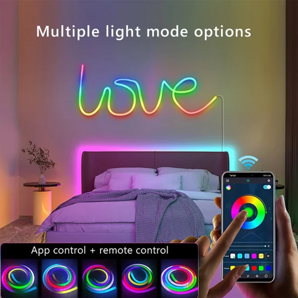 Waterproof Neon LED Strip Light – Flexible, Music Sync - Image 4