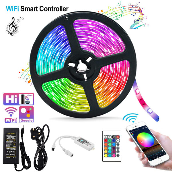 LED Strip Lights 5m – Wi‑Fi, Music Sync, Remote, App Control - Image 3