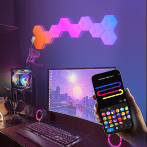 Hexagon Wall Lights (6‑Pack) – Smart RGB App Control