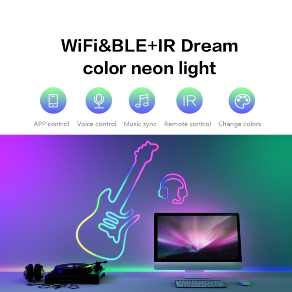 Wifi Sync Music Smart Lighting Rgb Magic Color Waterproof Neon Led Strip Flex - Image 2