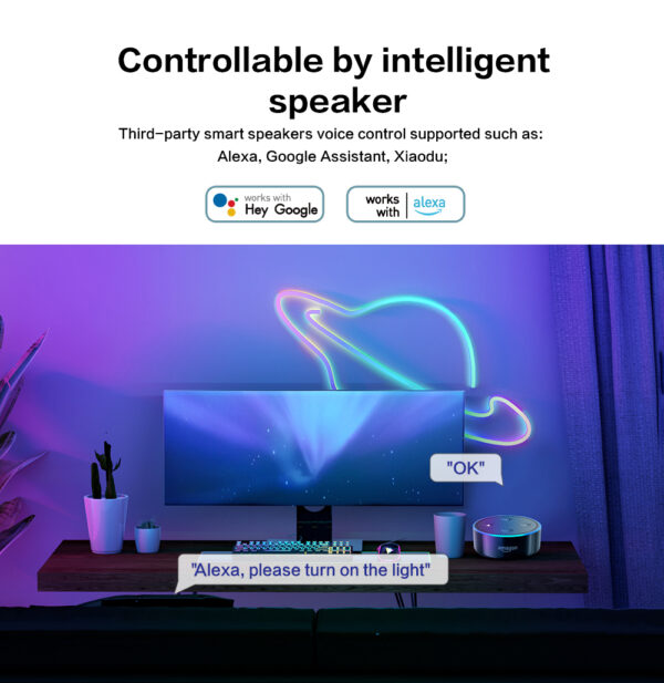 Wifi Sync Music Smart Lighting Rgb Magic Color Waterproof Neon Led Strip Flex - Image 3