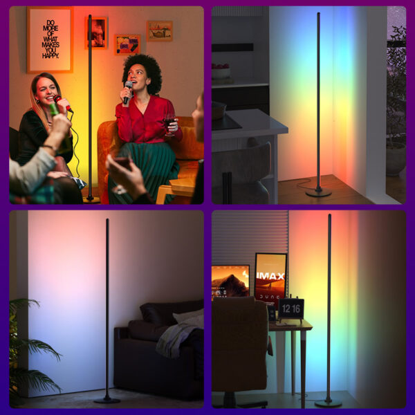 Smart LED RGBIC Ambient Floor Lamp (1.35 m) – Wi‑Fi App - Image 4